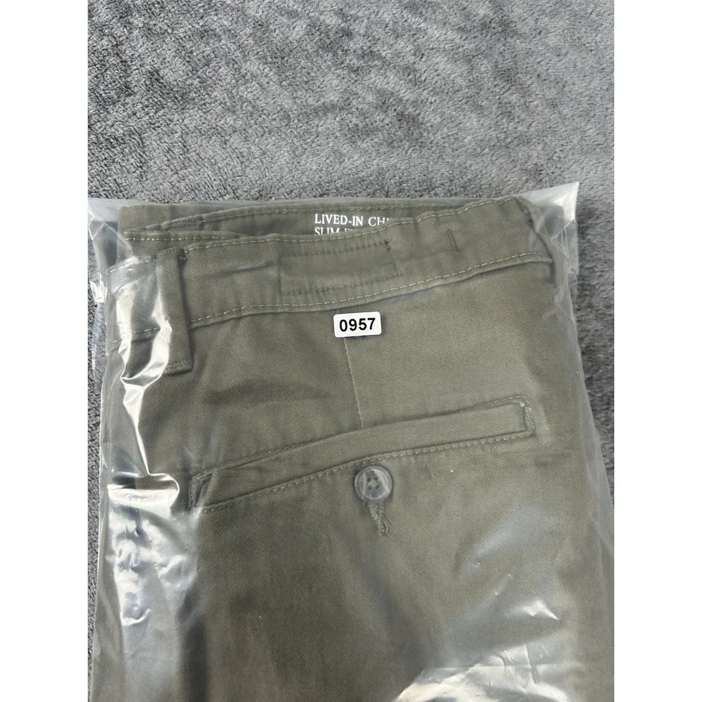 Banana Republic Pants Men's 30x32 Olive Green Lived In Chino Slim Fit Casual NEW